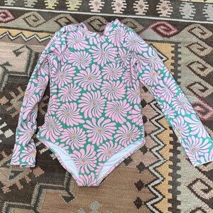 SEAESTA SURF / Size 12 / Pink and Green Floral Kids Swimsuit